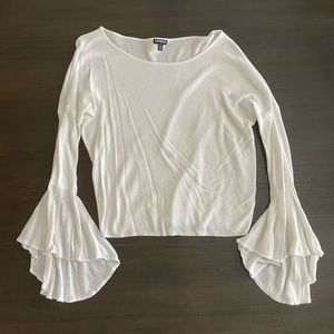 Express White Bell Sleeve Shirt